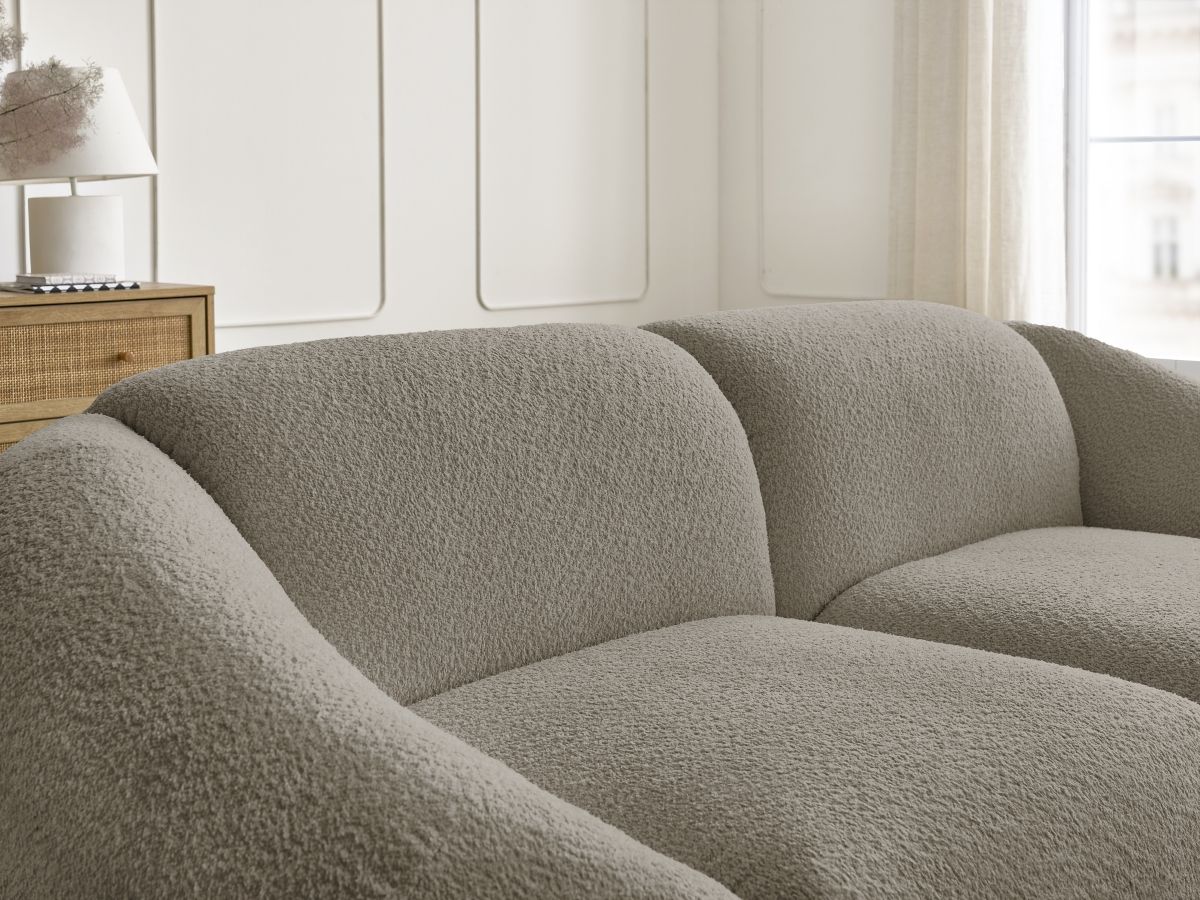 Bobochic Tina Sofa 2-Sitzer Bouclé-Stoff Taupe