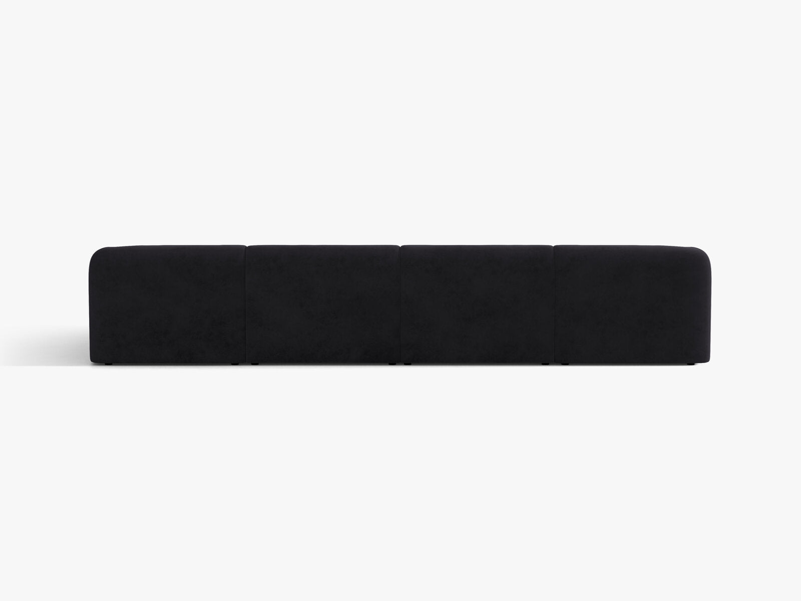 Micadoni Panorama-Sofa Miley 5-Sitzer Samt Venus Schwarz