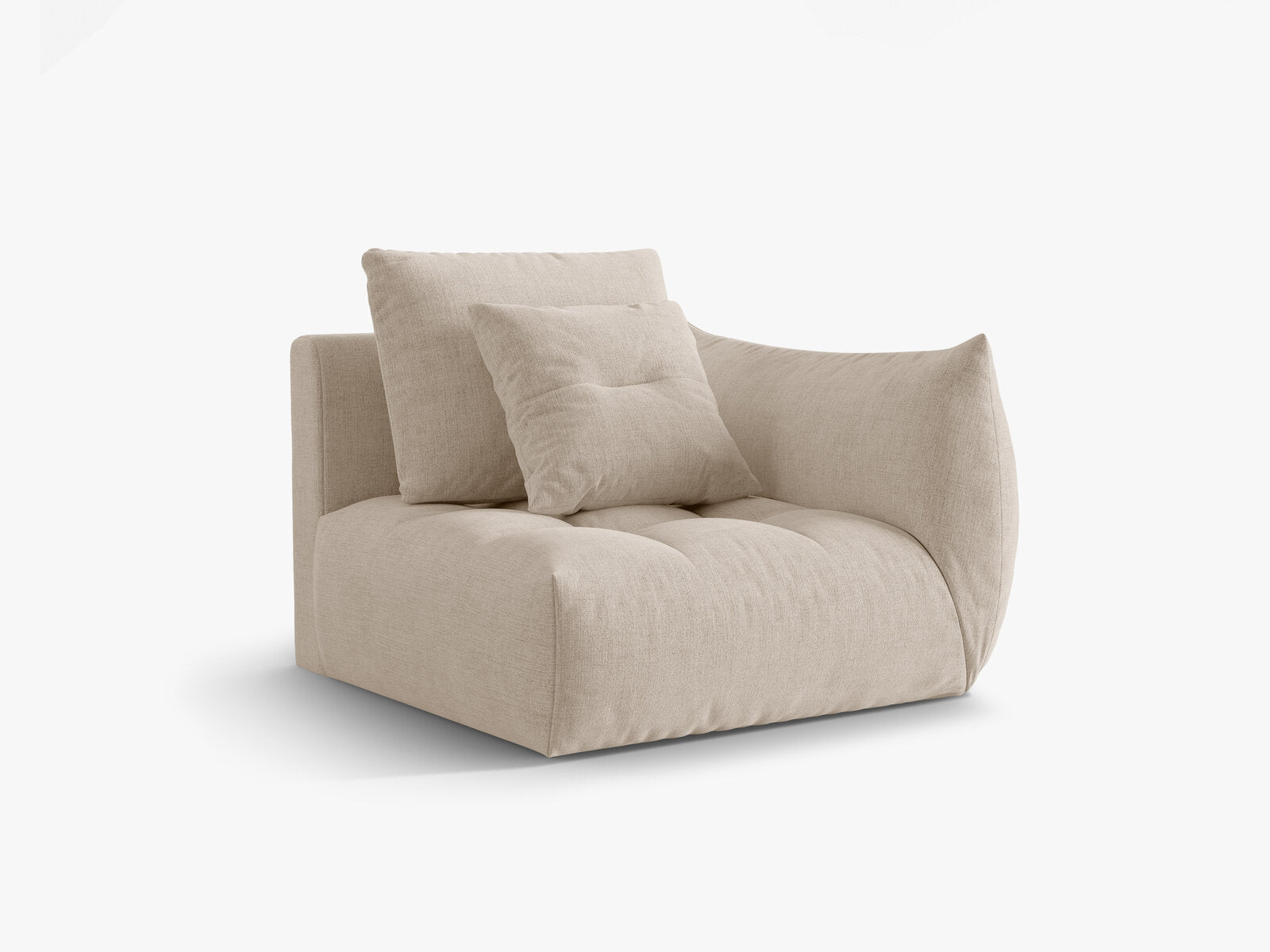 Micadoni Eckmodul Bloom Strukturierter Stoff Wind Helles Beige Rechts