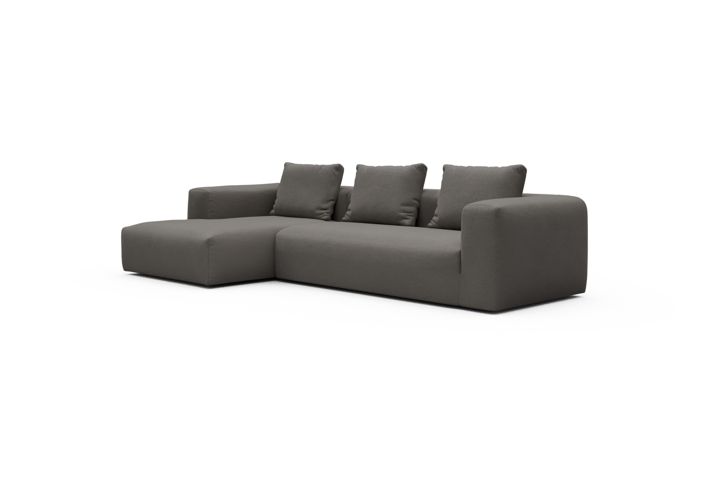 Ecksofa Fred Chaiselongue links mit 2,5-Sitzer Satya-Taupe