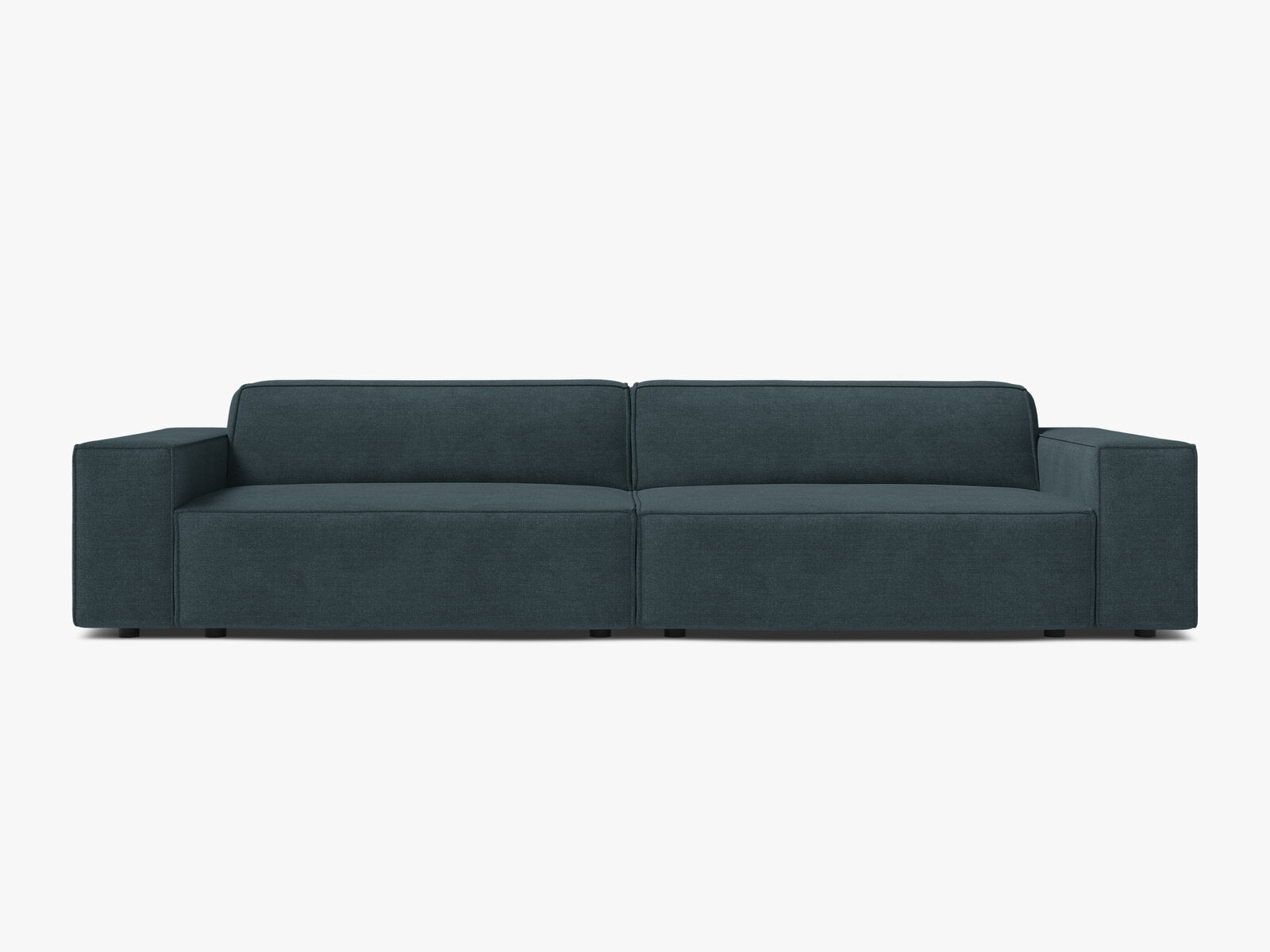 Micadoni Sofa Jodie 4-Sitzer Strukturierter Stoff Liberty Dunkel Petrol