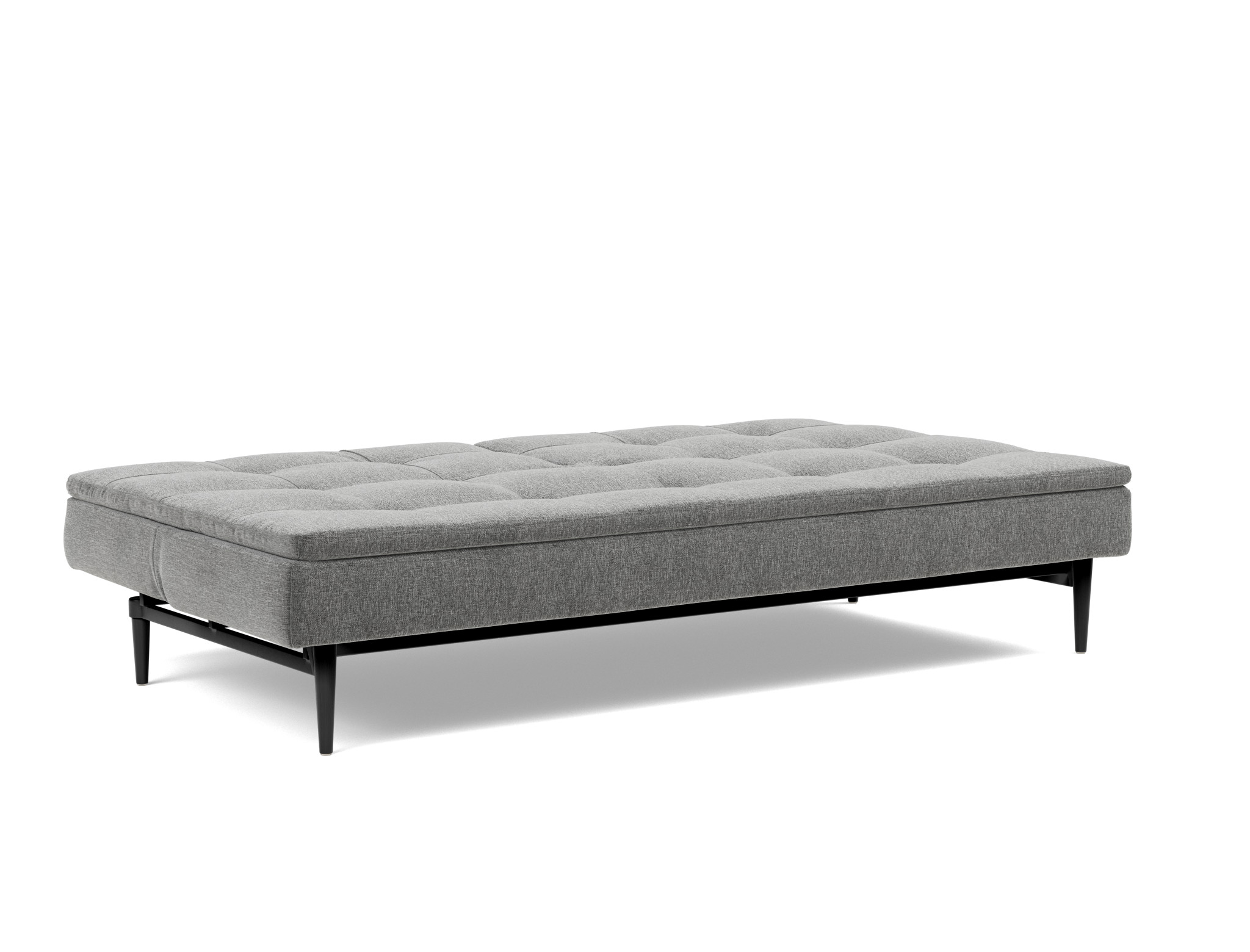 Schlafsofa Dublexo Strukturierter Stoff Twist 563-Charcoal Beine Styletto Eiche schwarz