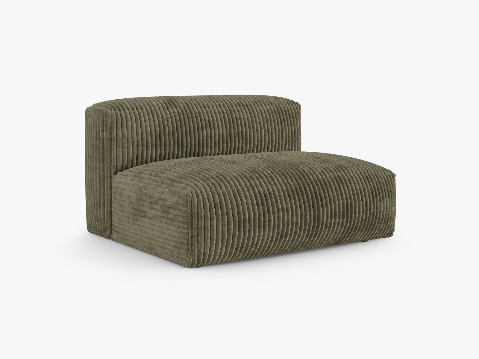Micadoni Mittelmodul Martina 1-Sitzer Groß 90cm Sitztiefe Kord Tilia Moßgrün