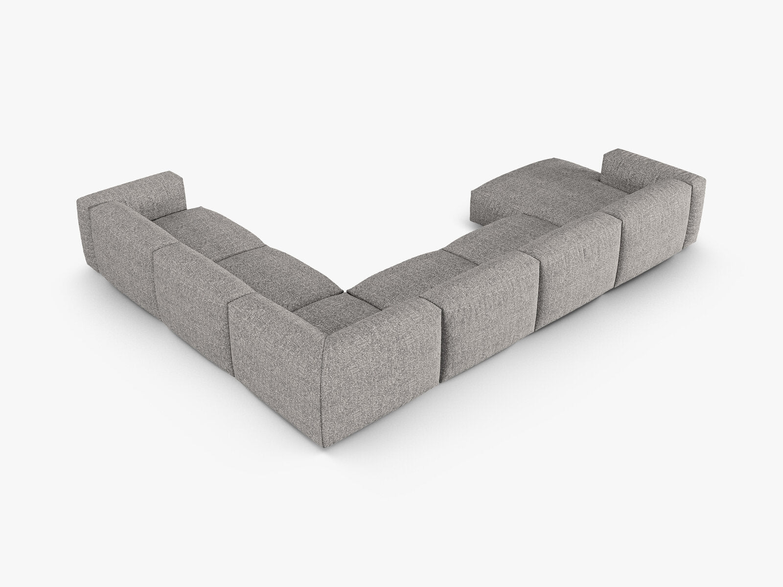 Micadoni modulares Ecksofa XL Martina 6-Sitzer 90cm Sitztiefe Rechts Boucle Monet Graphit