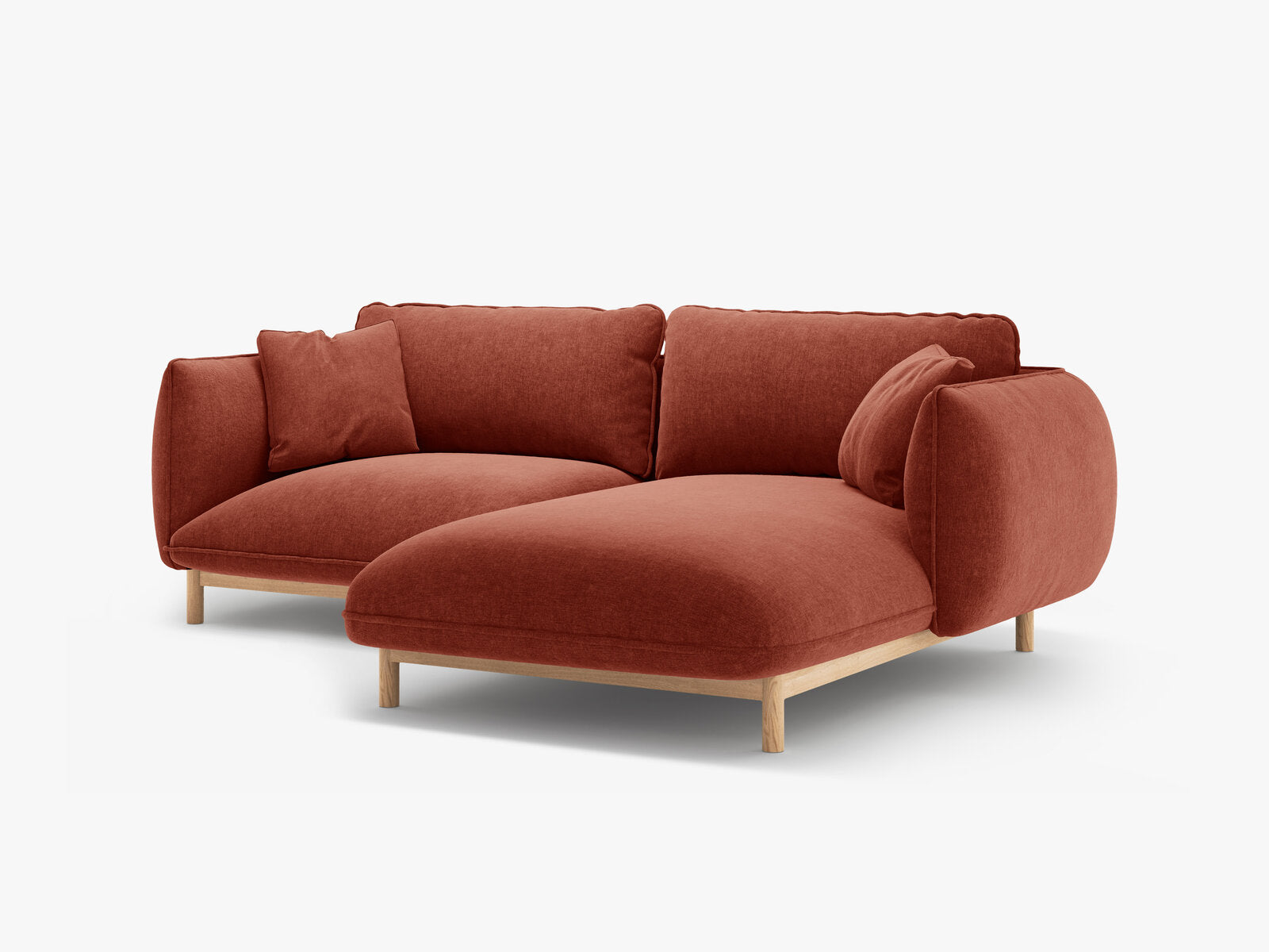 Micadoni Ada Ecksofa 3-Sitzer Rechts Strukturierter Stoff Wind Kastanienbraun