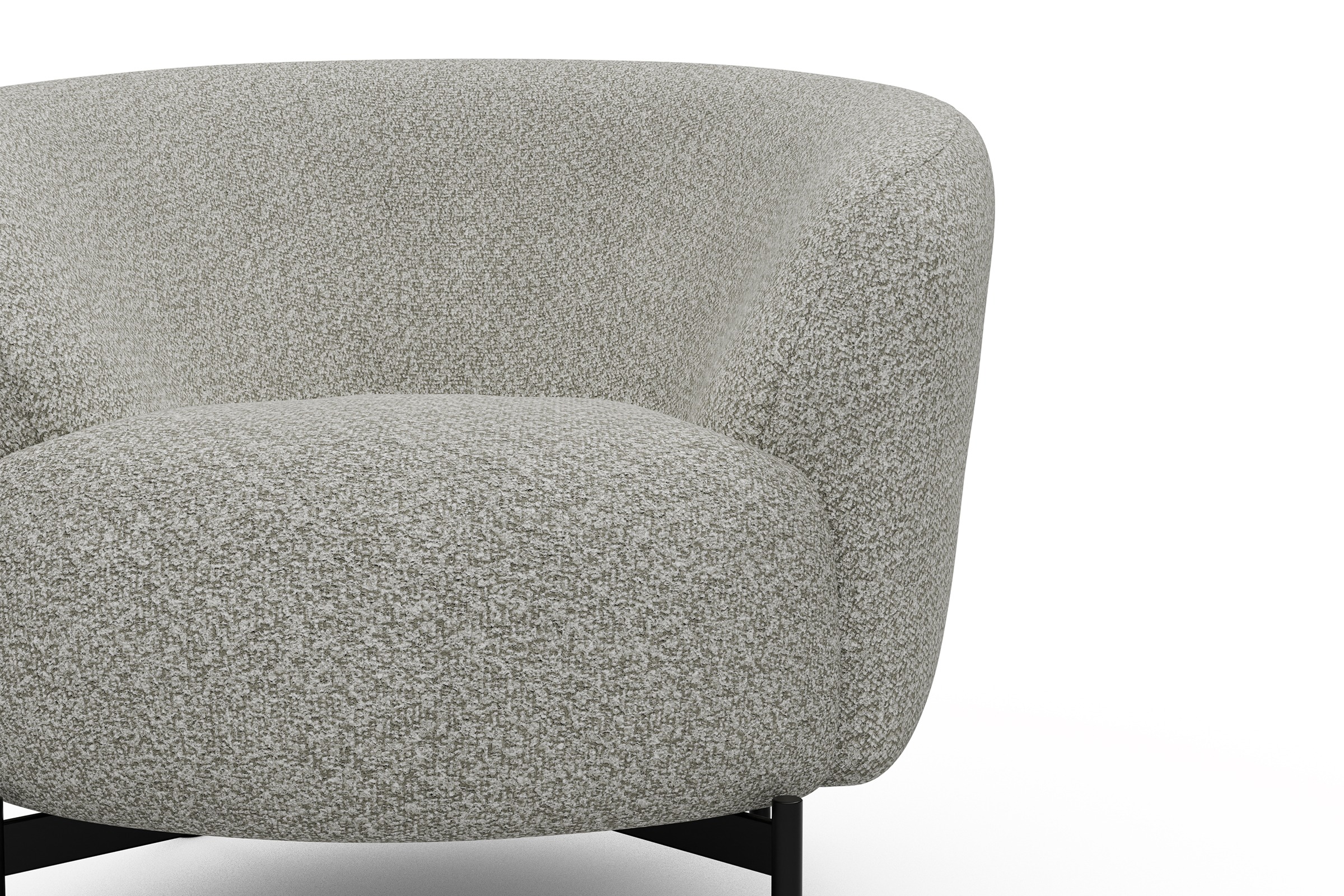 Sessel Ronda X-Metallgestell Schwarz Vanora-Warm-Sand