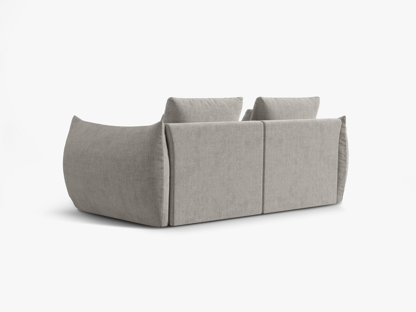 Micadoni Sofa Bloom 3-Sitzer Strukturierter Stoff Wind Hellgrau