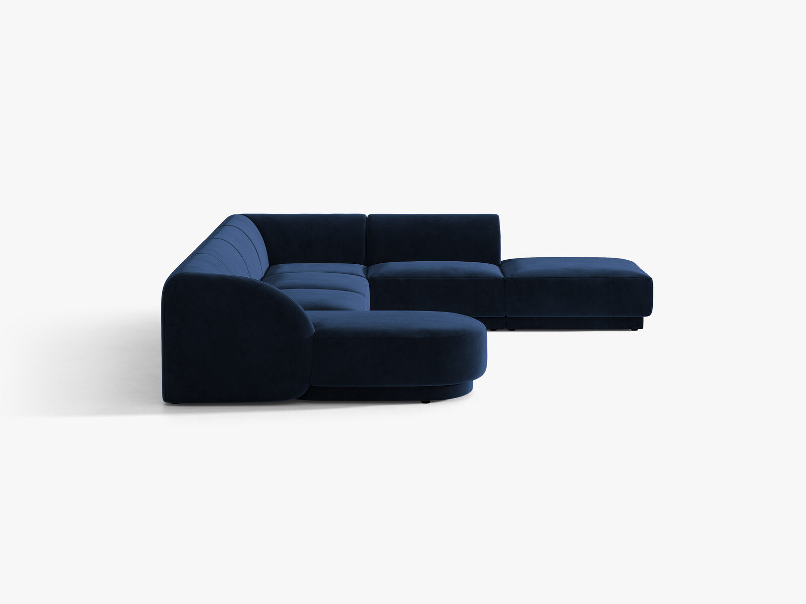 Micadoni Panorama-Ecksofa Miley 6-Sitzer Rechts Samt Bluvel Königsblau