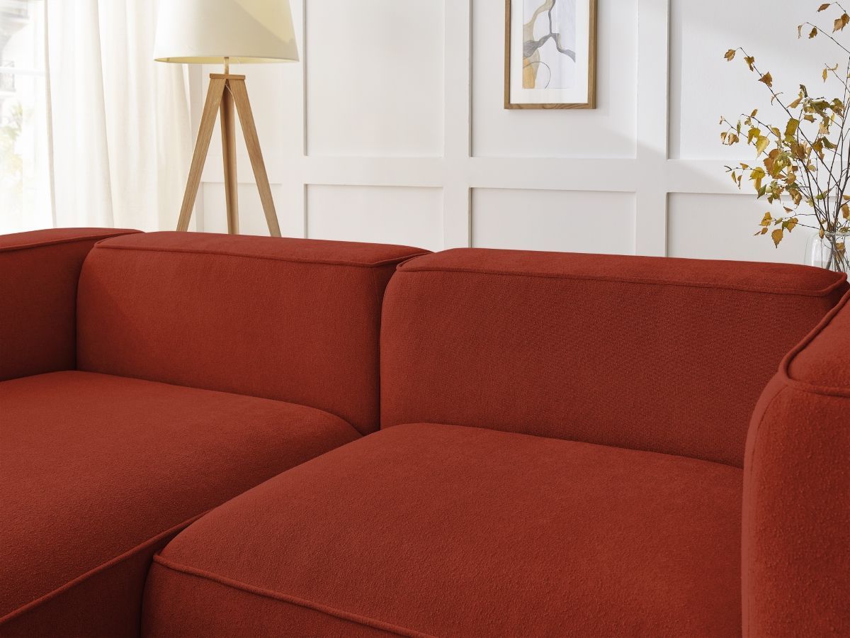 Bobochic Zephyr Ecksofa 260 × 165 cm Strukturstoff Orange Ecke links
