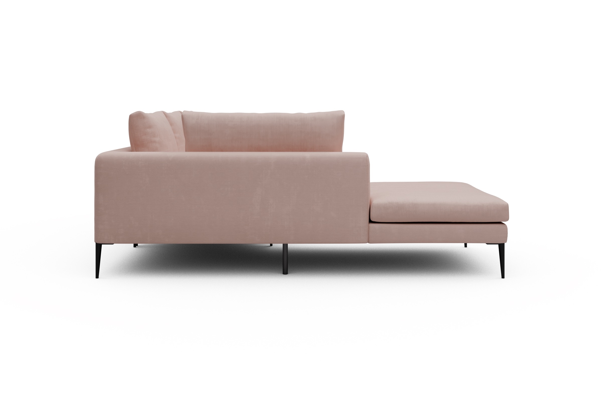 Ecksofa Paul Relax-Ecke links mit 2-Sitzer Cordufine-Blush