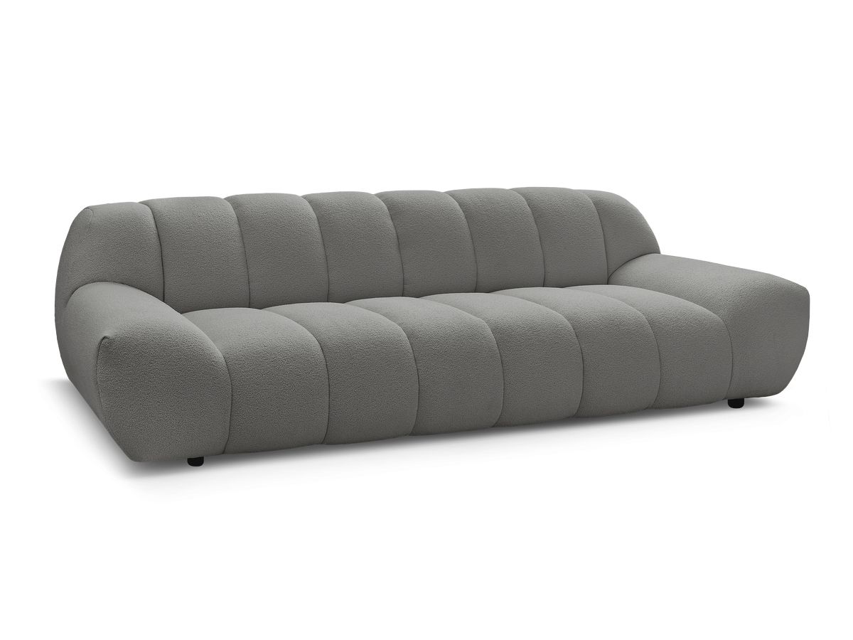 Bobochic Hayden Sofa 3-Sitzer Bouclé-Stoff Dunkelgrau