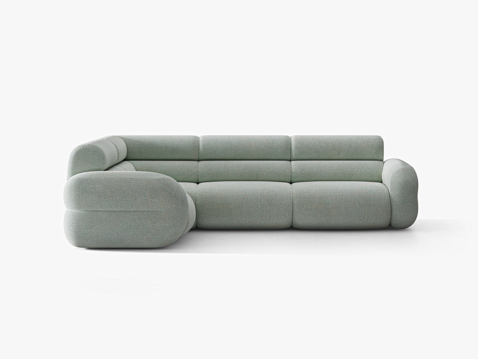 Micadoni Neo Ecksofa 5-Sitzer Rechts Chenille SILENCIO Gedämpftes Blau