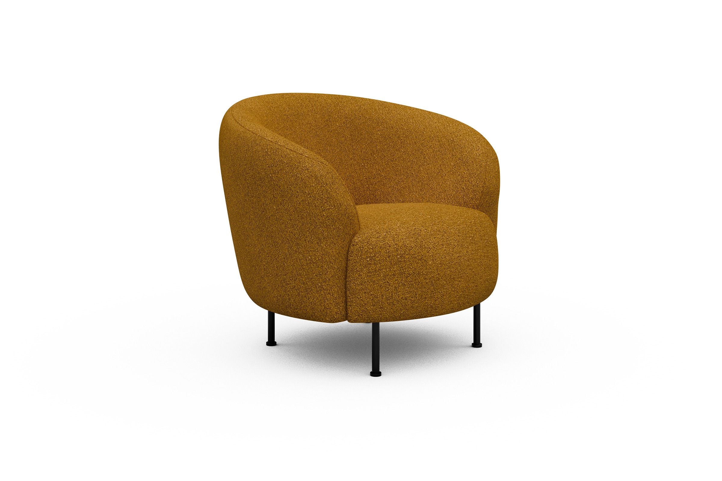 Sessel Ronda Metallbeine Schwarz Boucle-Ochre