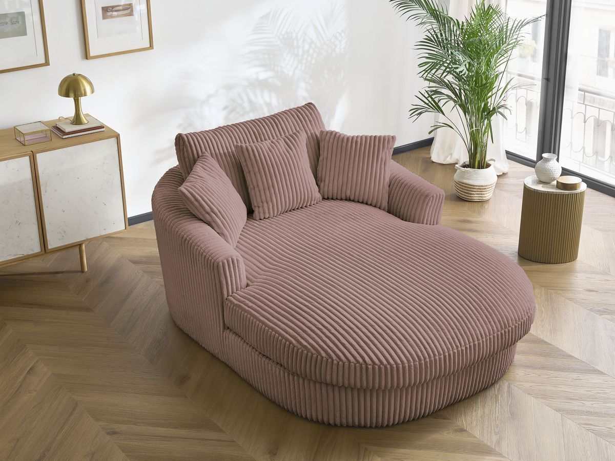 Bobochic Belem Méridienne-Modul Breitcord weich Rosa