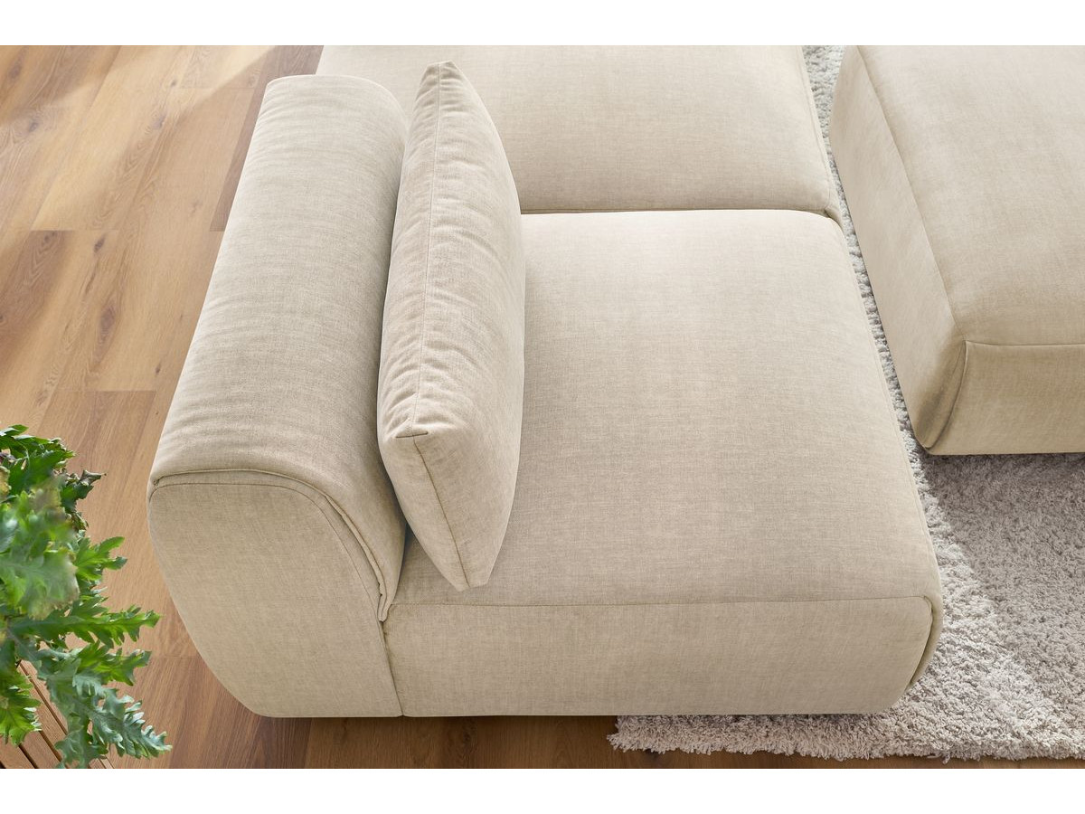 Bobochic Jeanne Sofa 4-Sitzer mit Pouf Samt Beige