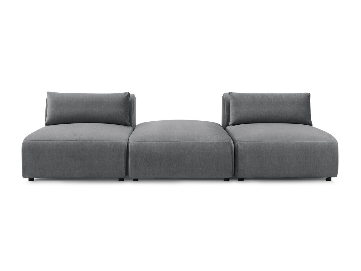 Bobochic Jeanne Sofa 3-Sitzer Samt Dunkelgrau