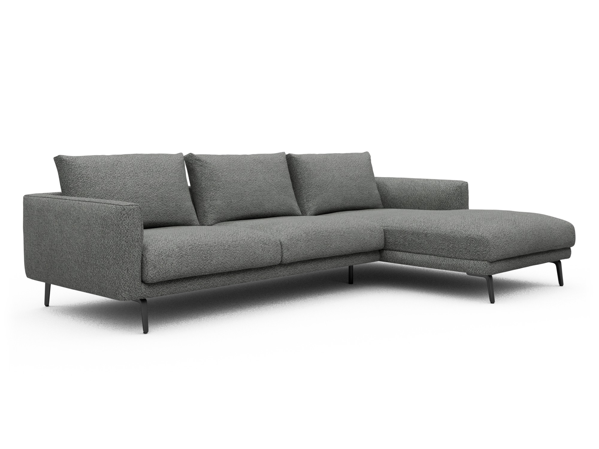 Skandi Home Ecksofa Karl Chaiselongue rechts mit 2,5-Sitzer Vanora-Warm-Grey moebelfaktor