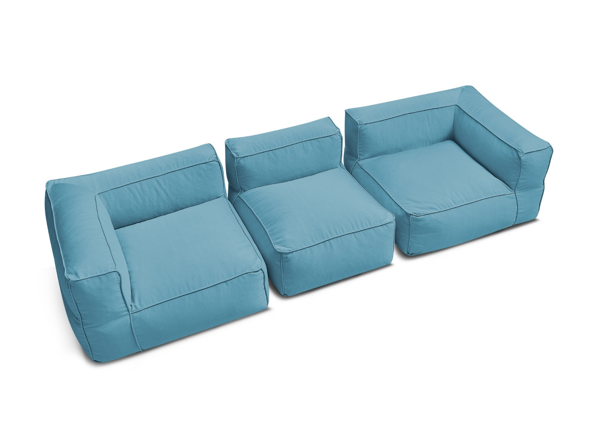 Bobochic Giulia Gartensofa 3-Sitzer Stoff Hellblau