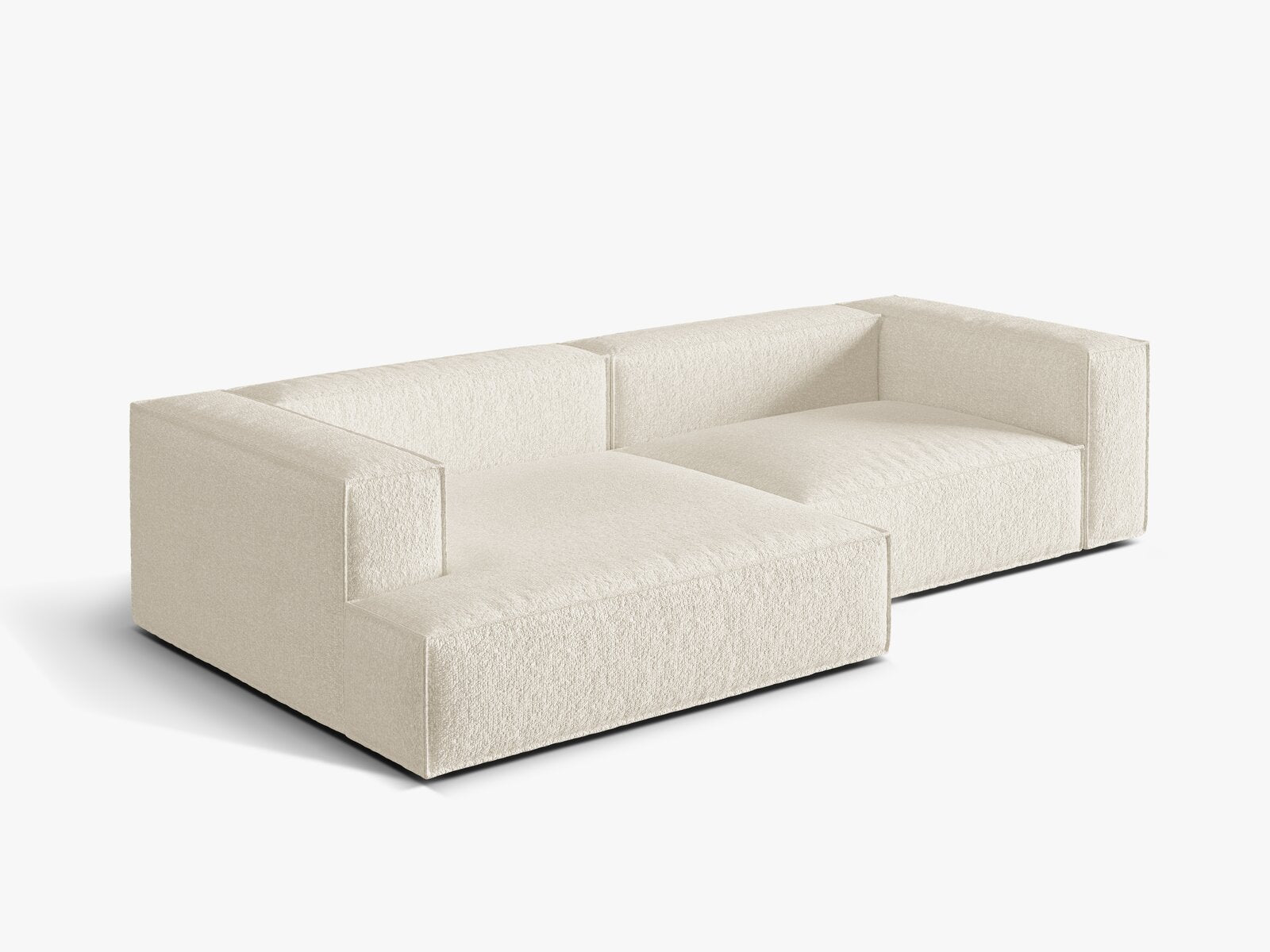 Micadoni Ecksofa Nuria 4-Sitzer Links Boucle Elfenbein