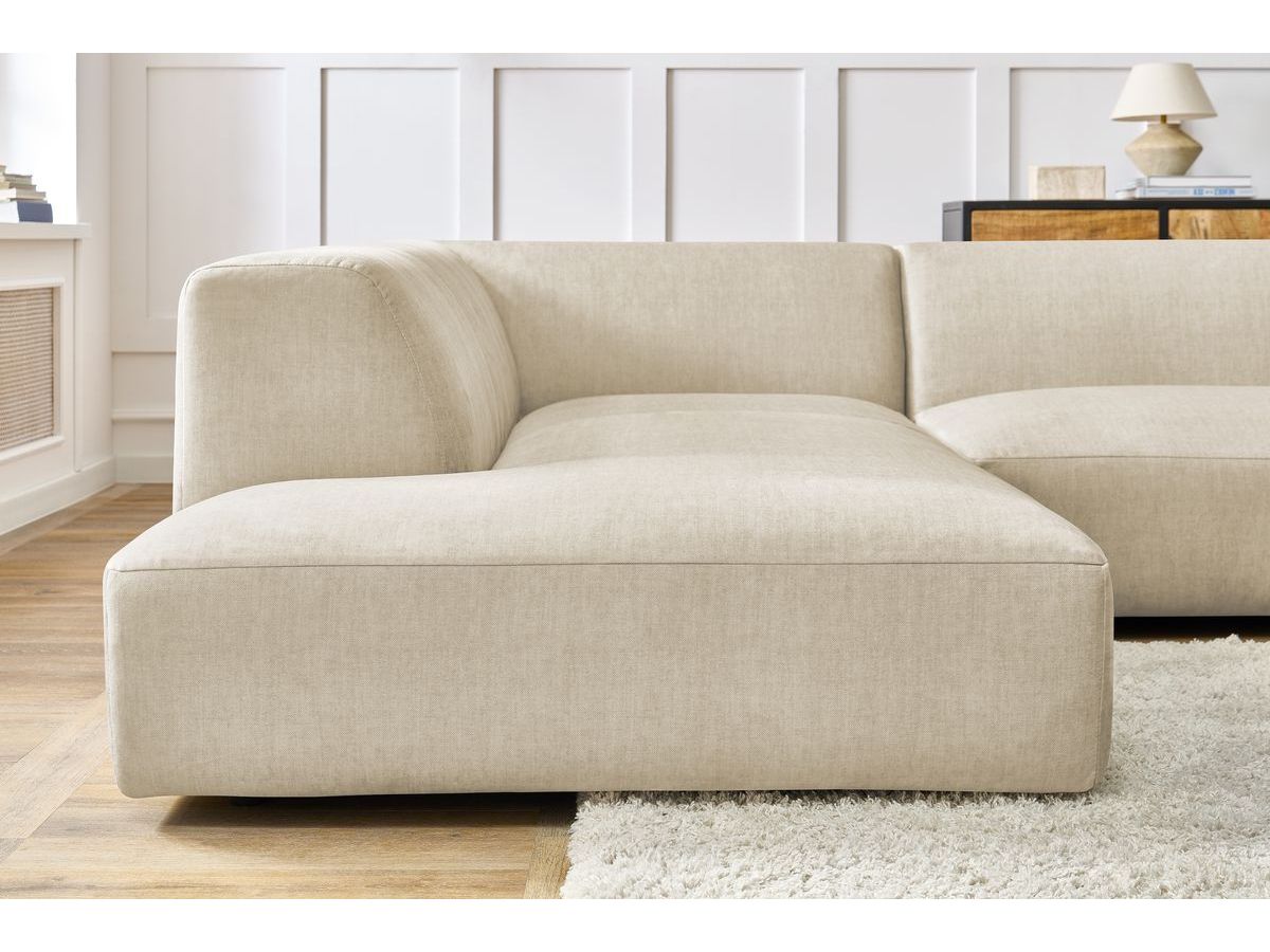 Bobochic Lavena Wohnlandschaft 399 × 220 cm Samt Beige Ecke rechts
