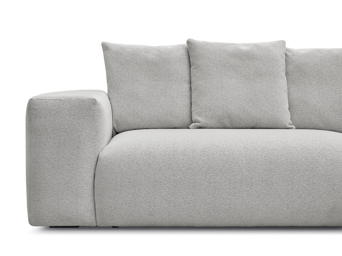 Bobochic Voltaire Ecksofa 268 × 214 cm Melange-Stoff Hellgrau Ecke rechts