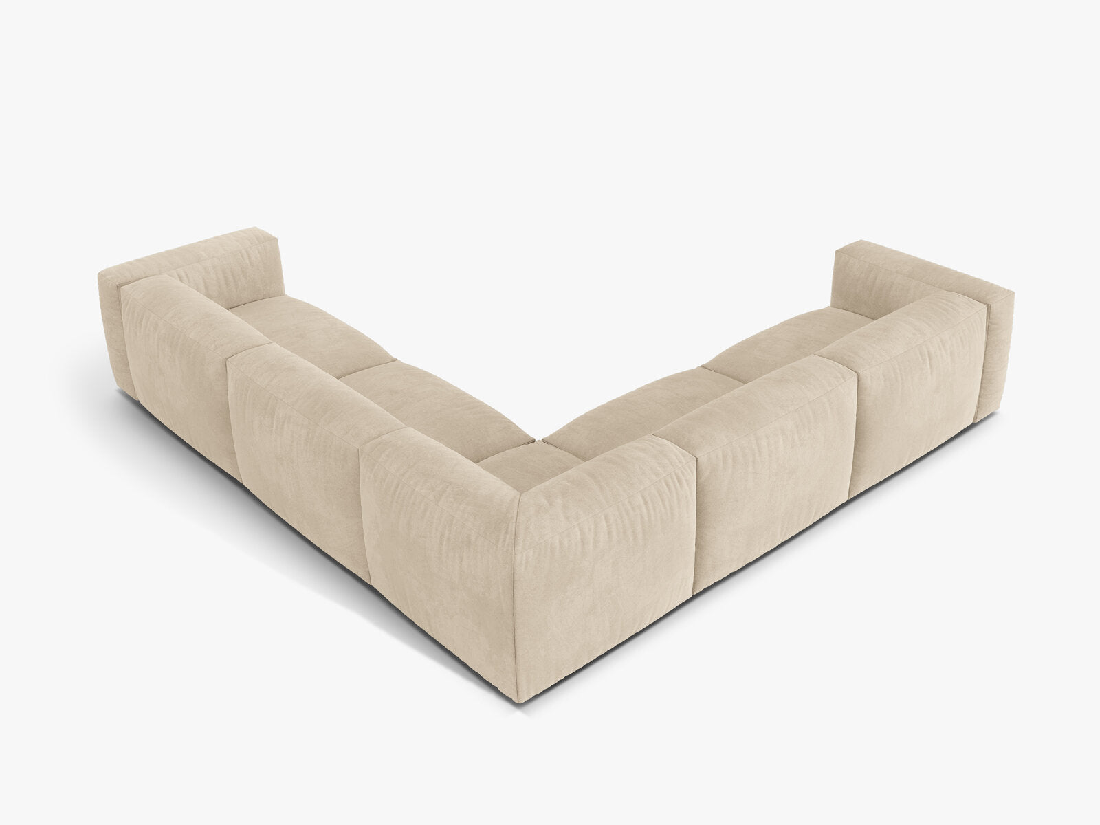 Micadoni modulares symmetrisches Ecksofa XL Martina 5-Sitzer Samt Vogue Helles Beige