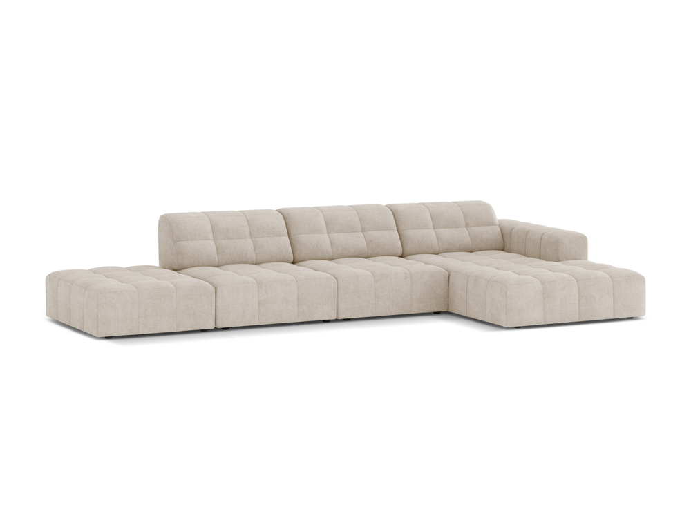 Cosmopolitan Design Ecksofa Chicago 5-Sitzer offen Chenille Eden Helles Beige Rechts