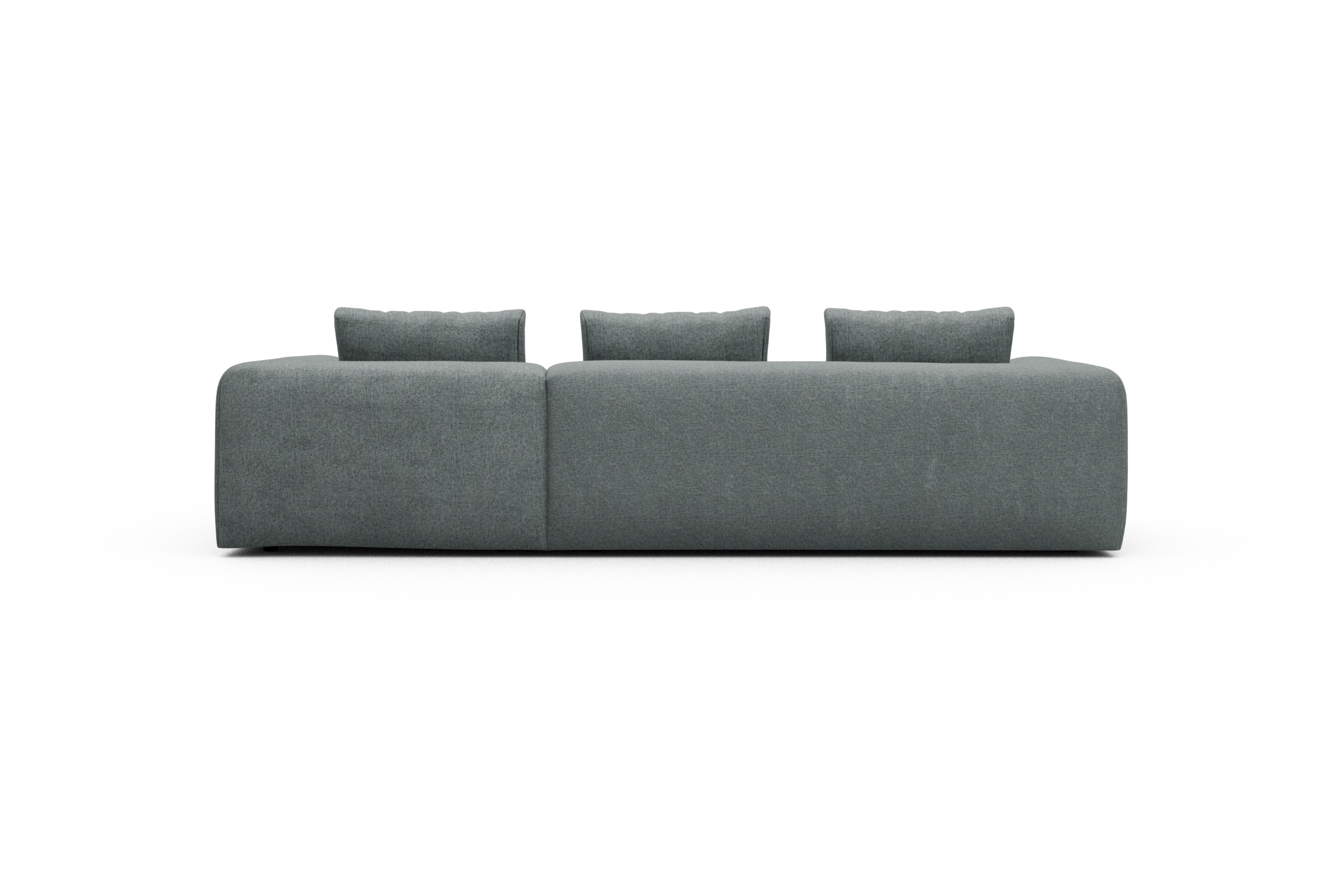 Ecksofa Fred Chaiselongue rechts mit 2,5-Sitzer Casone-Light-Mixed-Green