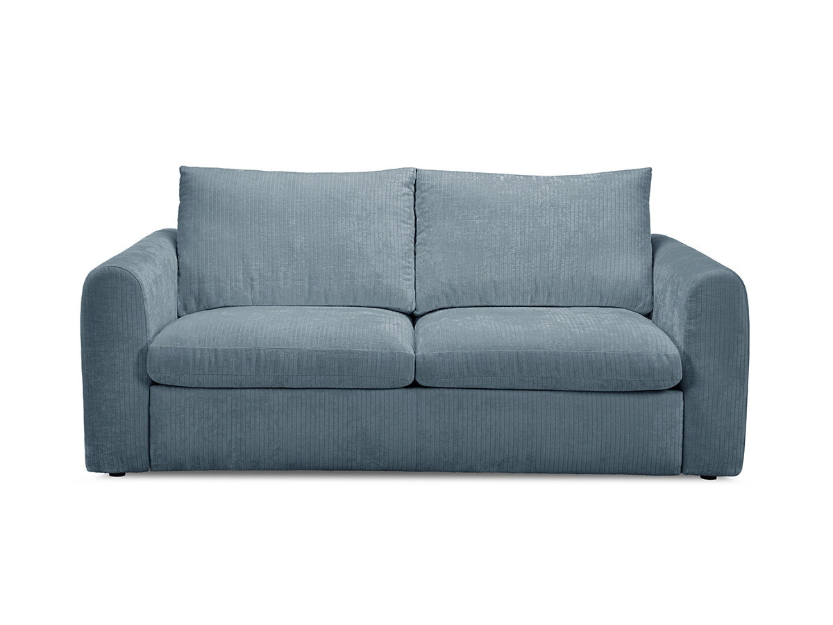 Bobochic Archi Schlafsofa 3-Sitzer Cordsamt Blau, Liegefläche 140 × 190 cm