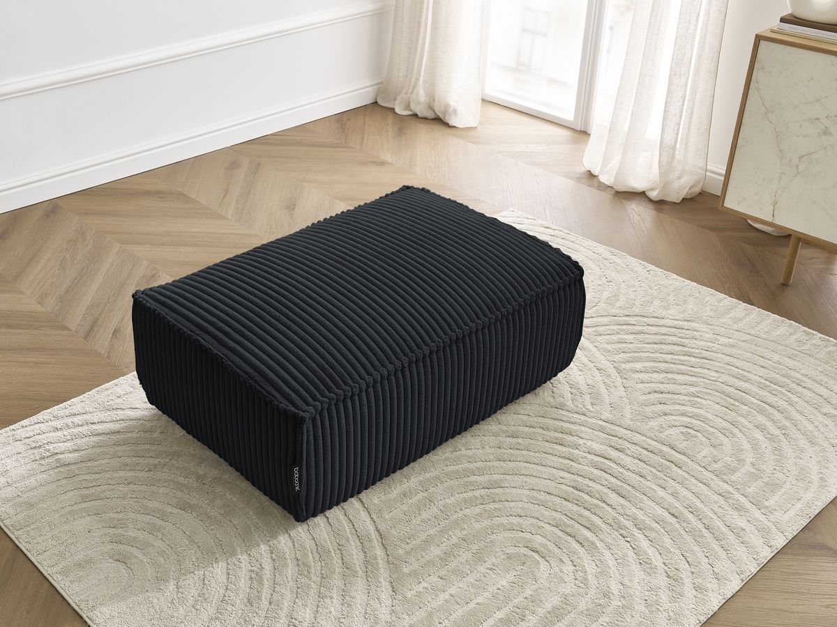 Bobochic Chelsea Pouf Breitcord weich Schwarz