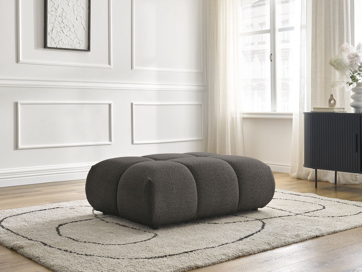 Bobochic Alya Pouf Bouclé-Stoff Braun