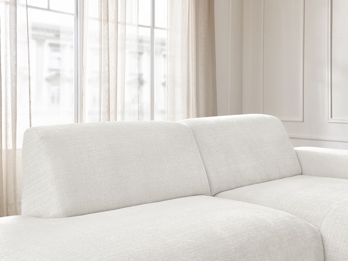 Bobochic Sirius Ecksofa 405 × 170 cm Strukturstoff Weiß Ecke rechts
