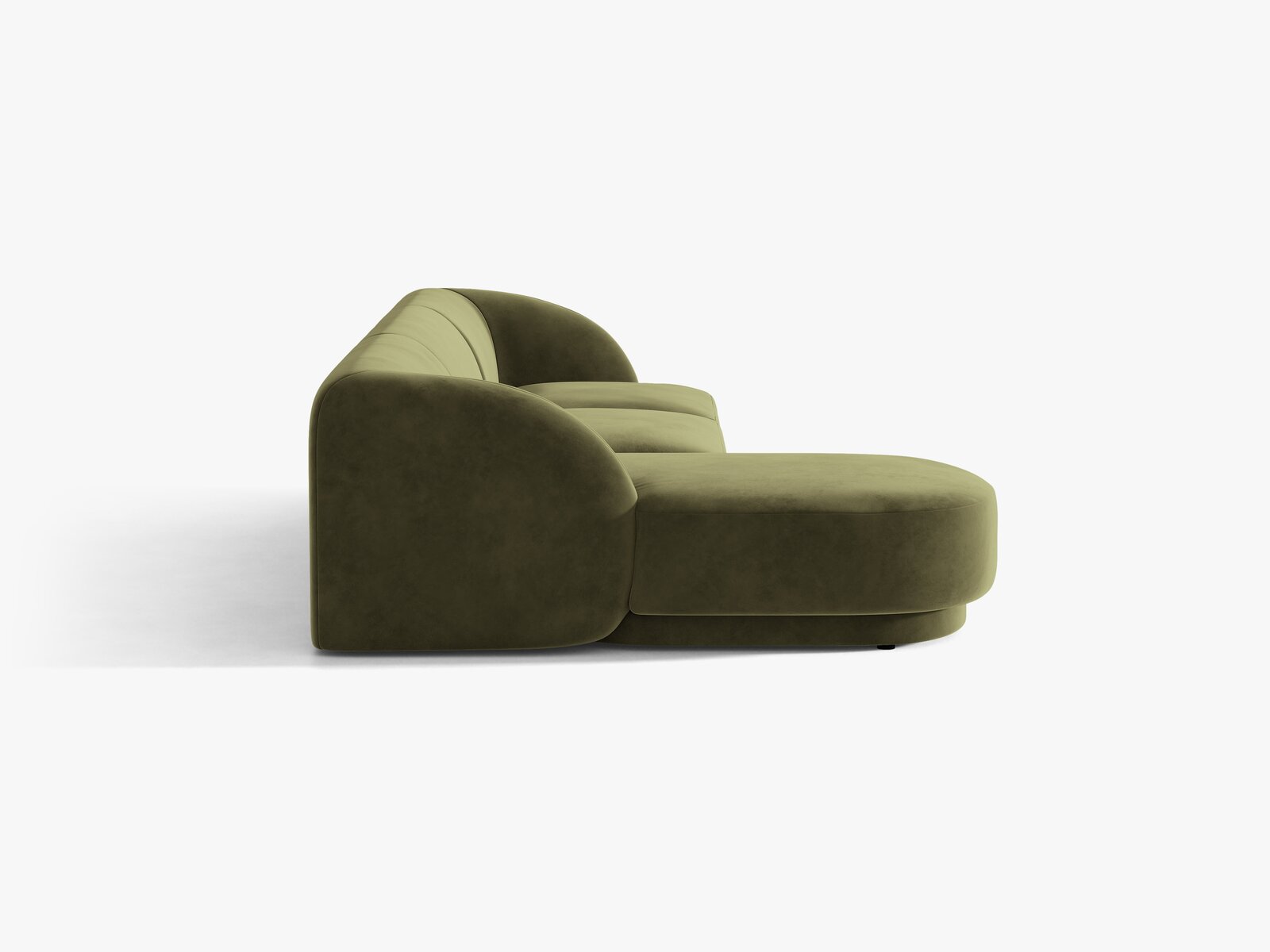Micadoni Ecksofa Miley 4-Sitzer Links Samt Bluvel Grün