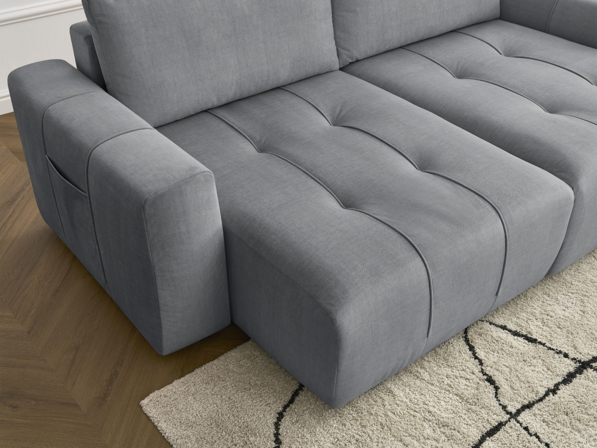 Bobochic Arsene Sofa 4-Sitzer Samt Dunkelgrau