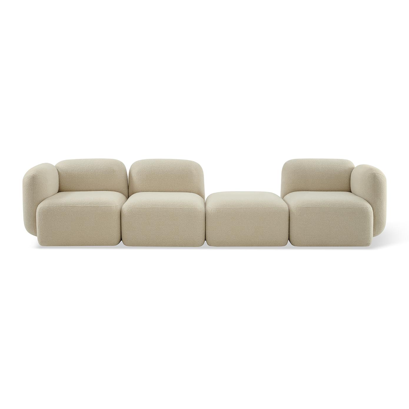 Jesper Home Sofa Yoshimi Cloudy Cream Ecke L + Mitte + Hocker + Ecke R