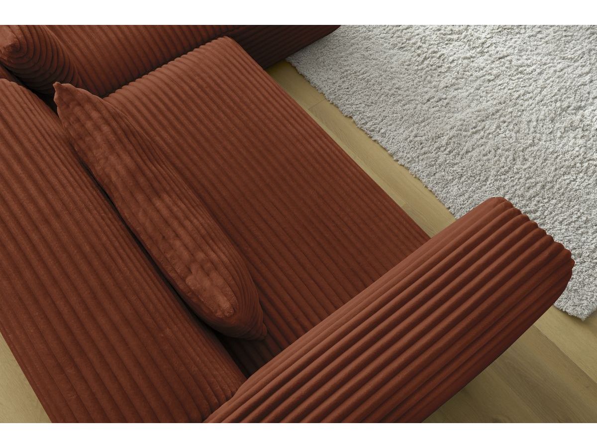 Bobochic Harry Ecksofa Breitcord weich Orange Ecke rechts