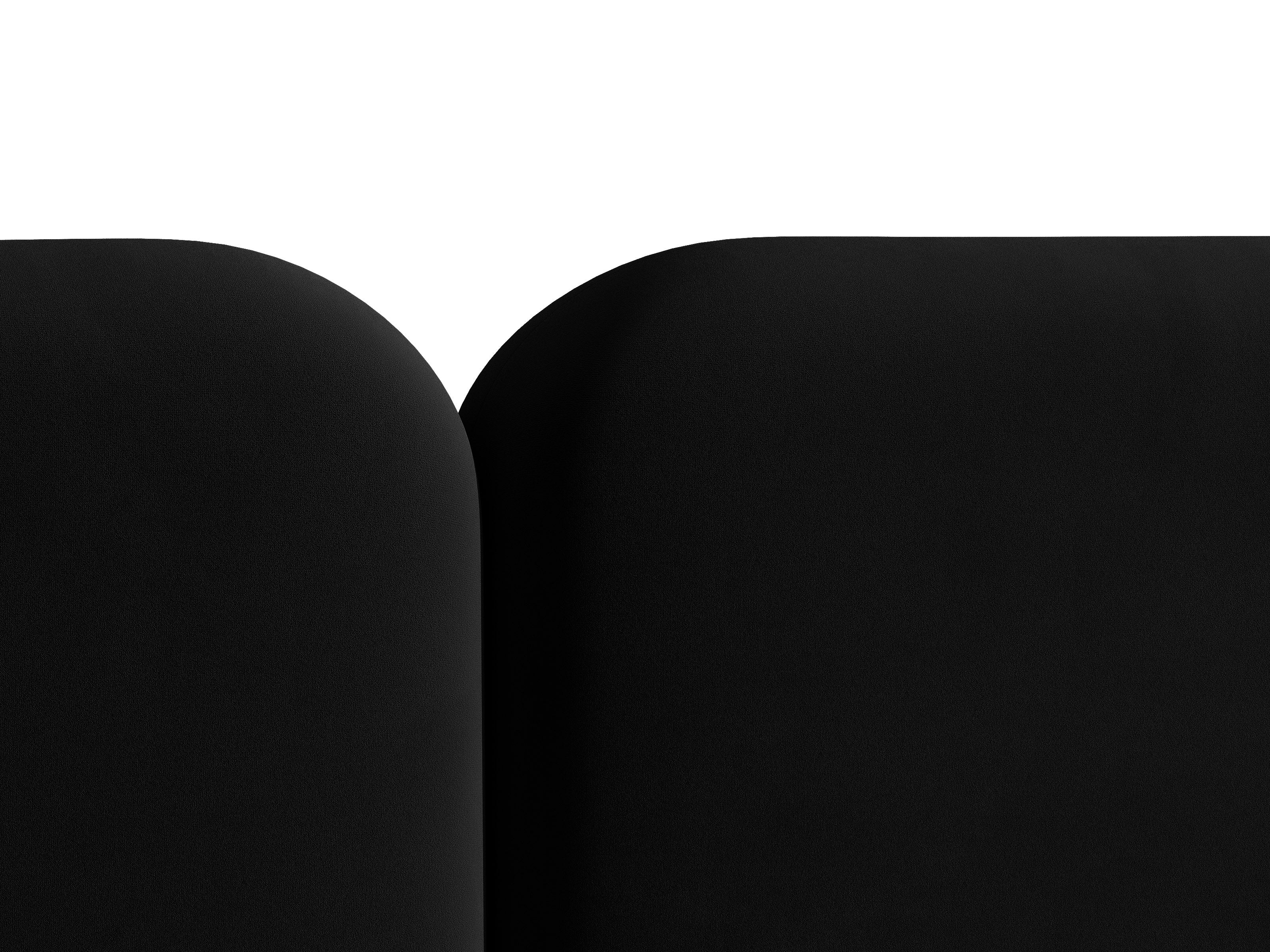 Micadoni Stauraumbett mit breitem Kopfteil Saga Samt Magic Velvet Schwarz 140x200