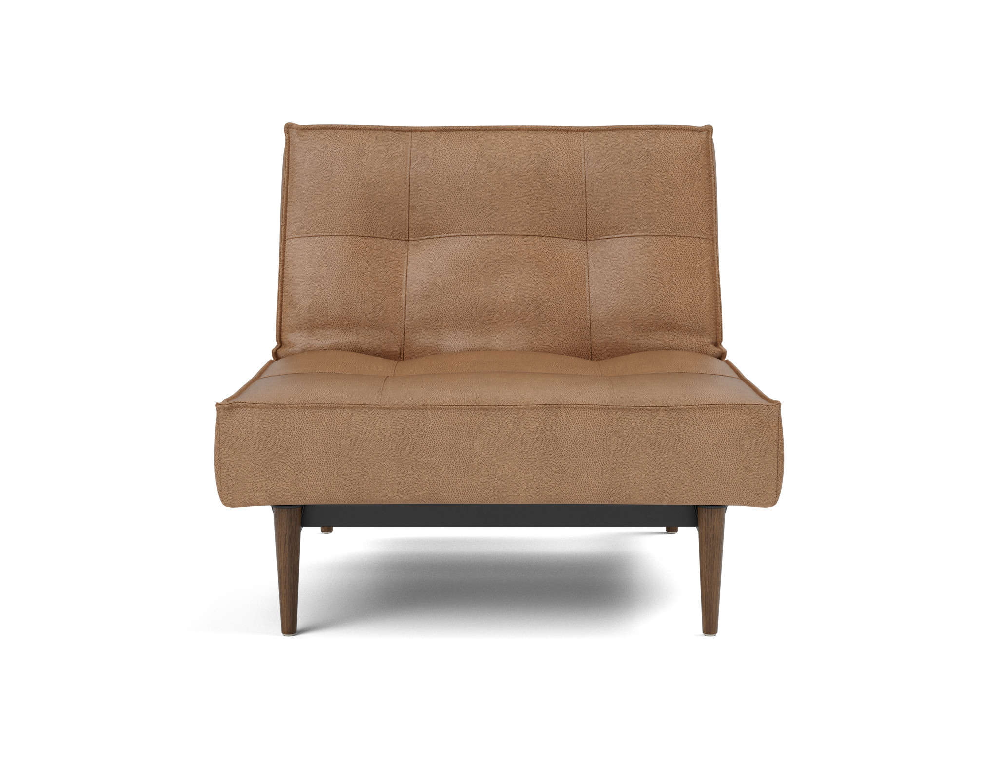 Sessel Splitback Lederoptik Faunal 551-Brown Beine Styletto Eiche dunkel