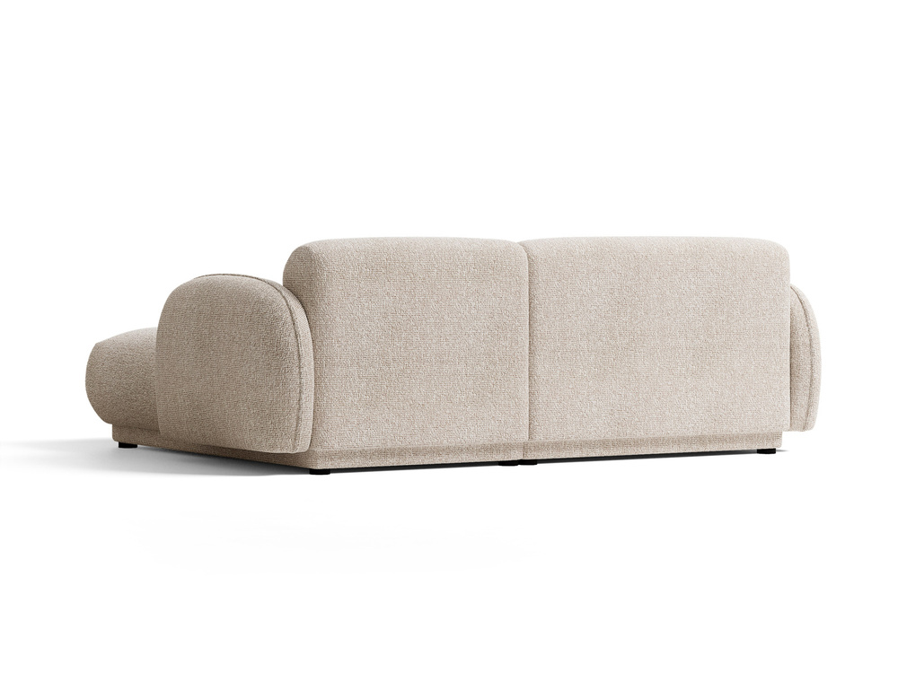 Cosmopolitan Design Ecksofa Bilbao 3-Sitzer kleine Version Boucle Miles Beige Rechts