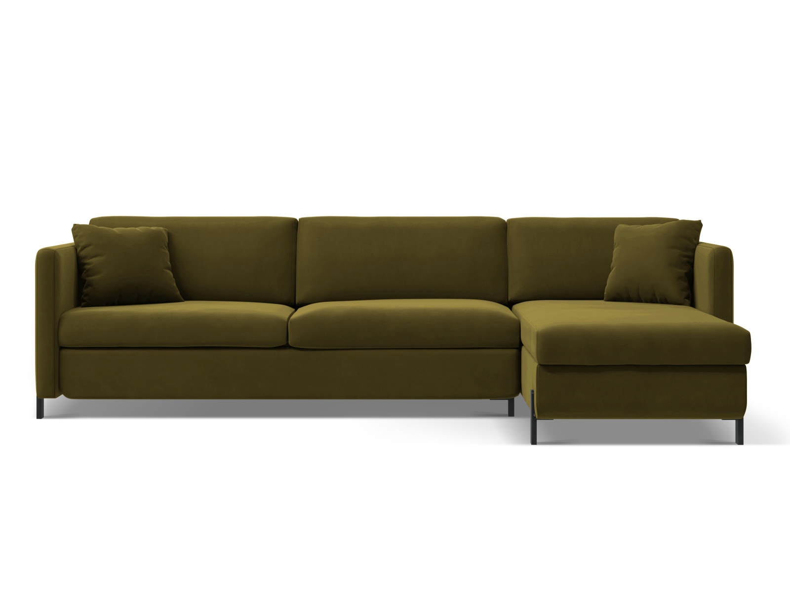 Micadoni Schlaf-Ecksofa Gloria 5-Sitzer Rechts Samt Grün 205x160