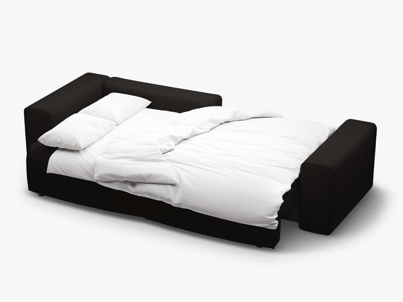 Micadoni Ecksofa Victor 3-Sitzer mit Schlaffunktion Links Strukturierter Stoff Schwarz