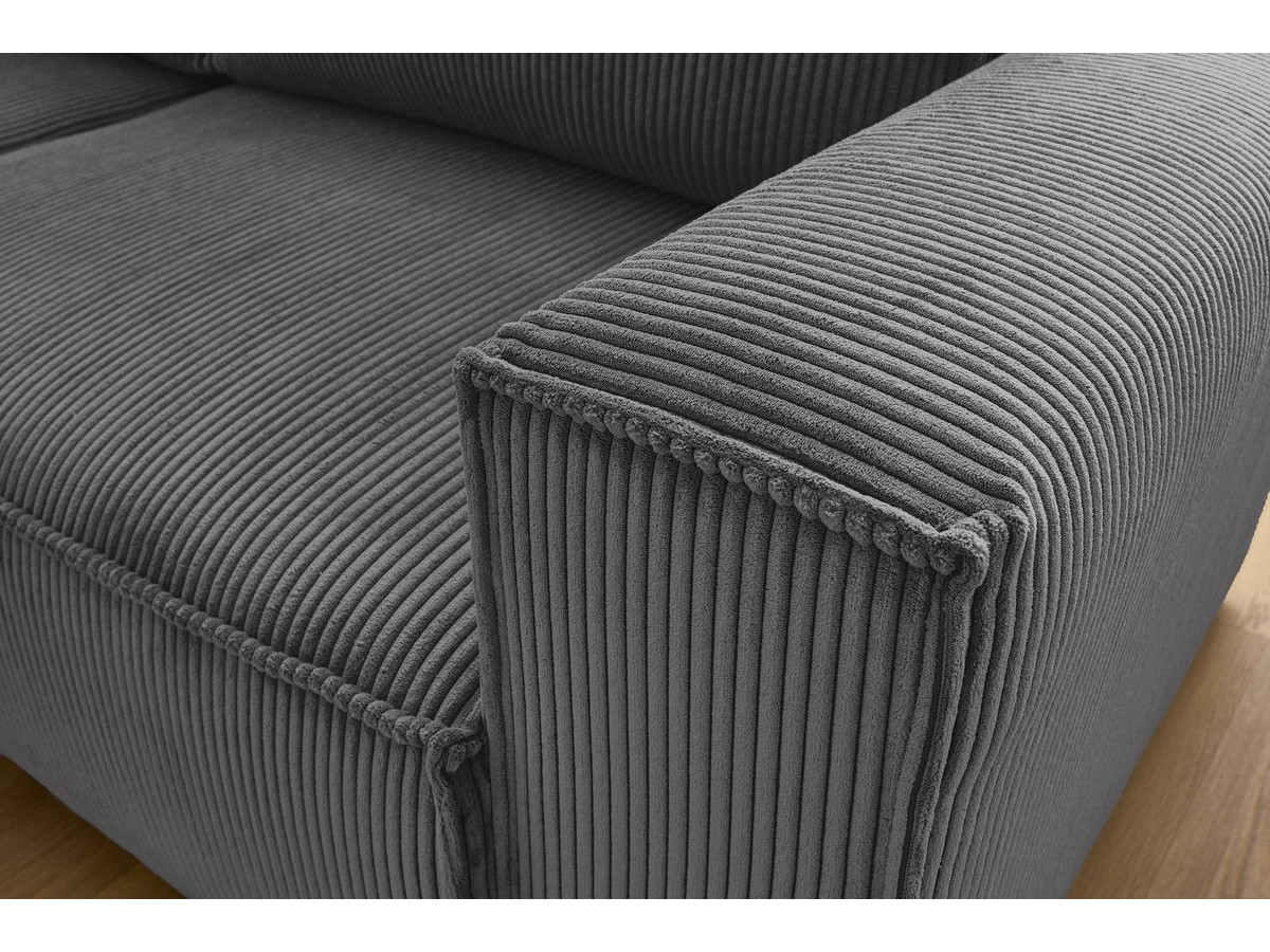 Bobochic Nihad Ecksofa Cordsamt Dunkelgrau Ecke links