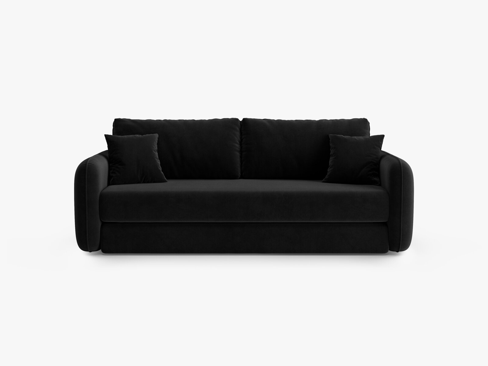 Micadoni Sofa mit Schlaffunktion Dormi 3-Sitzer Samt Salvador Schwarz