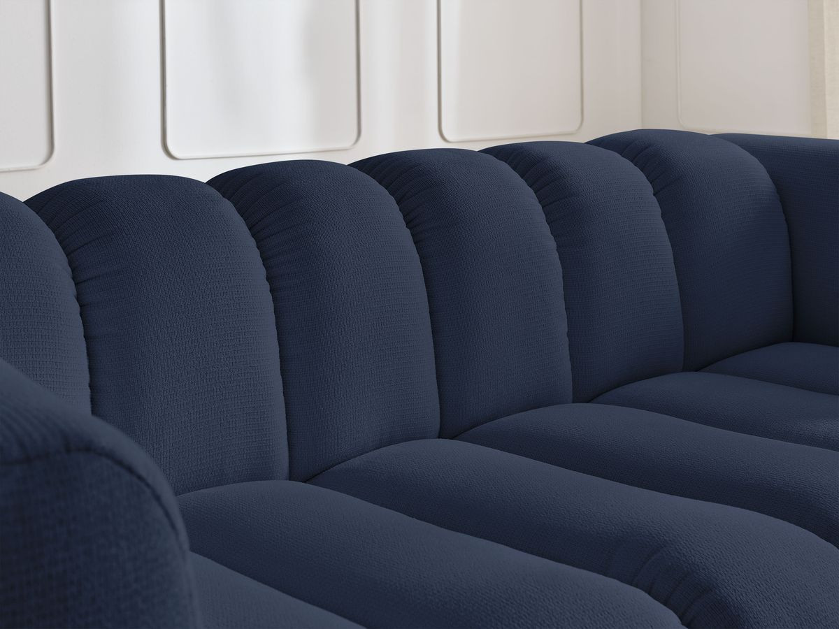 Bobochic Talia Sofa 3-Sitzer Melange-Stoff Dunkelblau