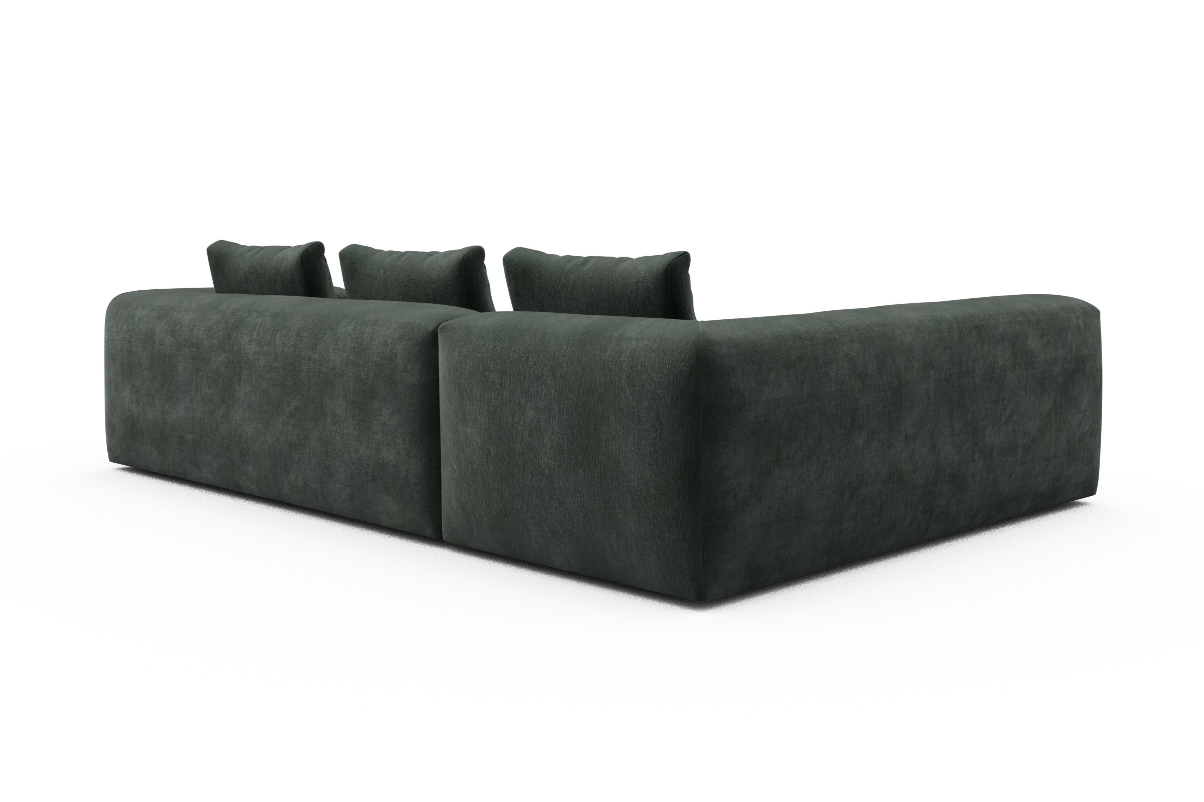 Ecksofa Fred 2x 2,5-Sitzer links offen Smooth-Laurel-Green