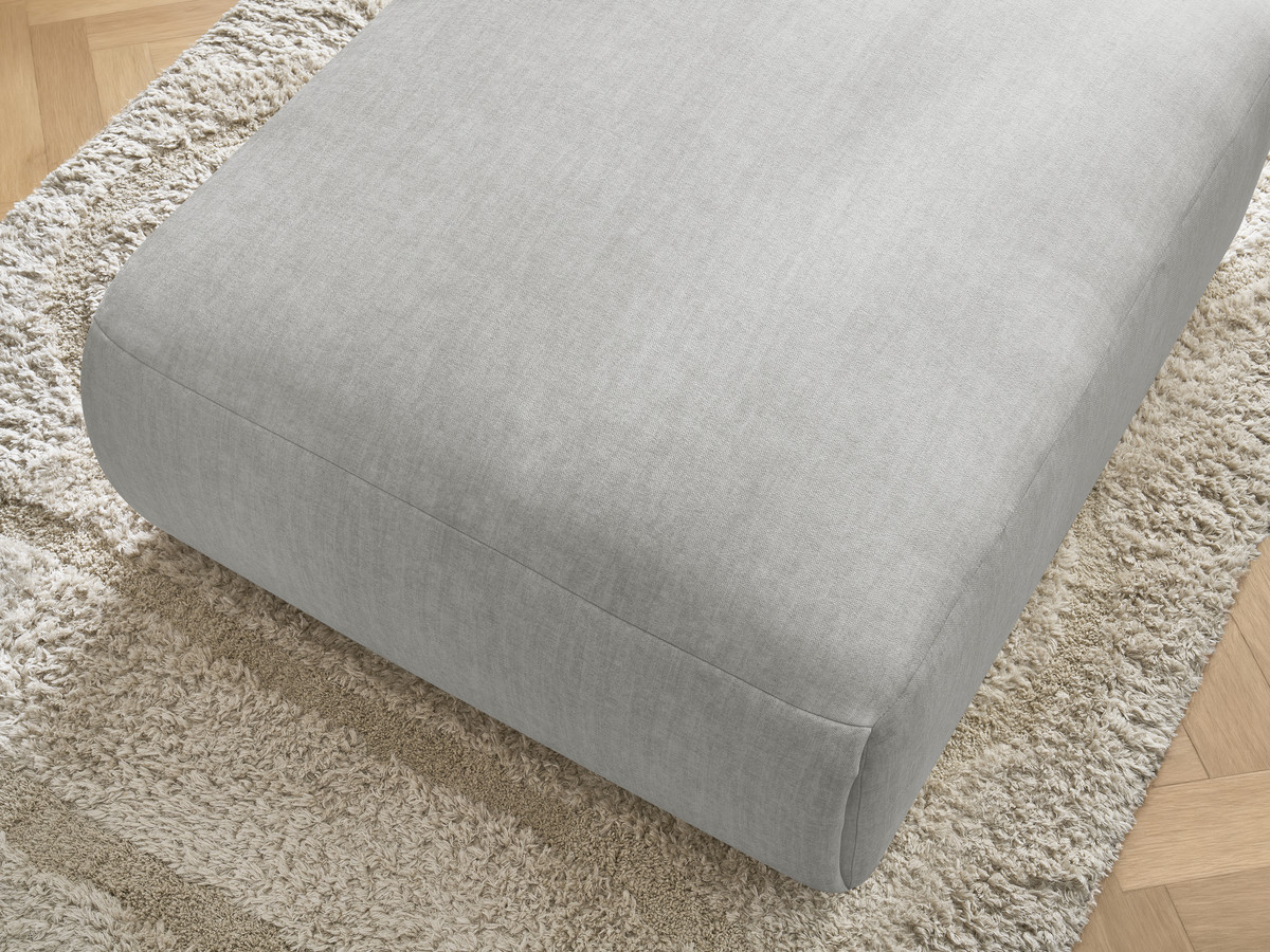 Bobochic Jana Pouf 94 × 114 cm Samt Hellgrau