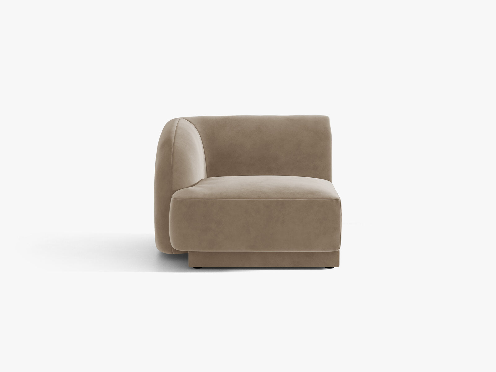 Micadoni Eckmodul Miley 1-Sitzer Links Samt Bluvel Cappuccino
