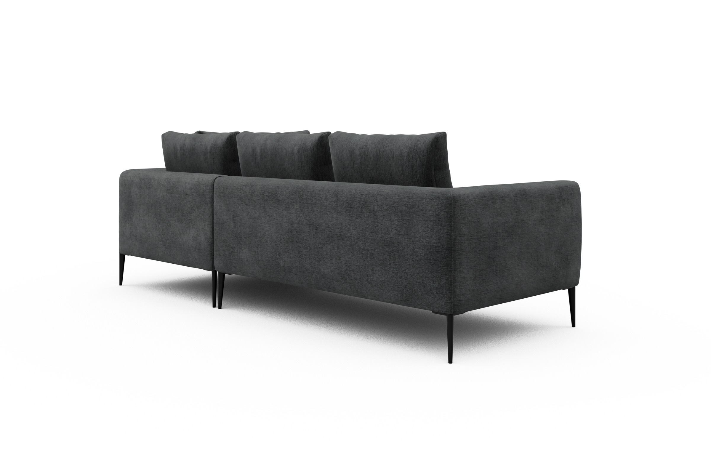 Ecksofa Paul Relax-Ecke rechts mit 2-Sitzer Smooth-Deep-Warm-Grey