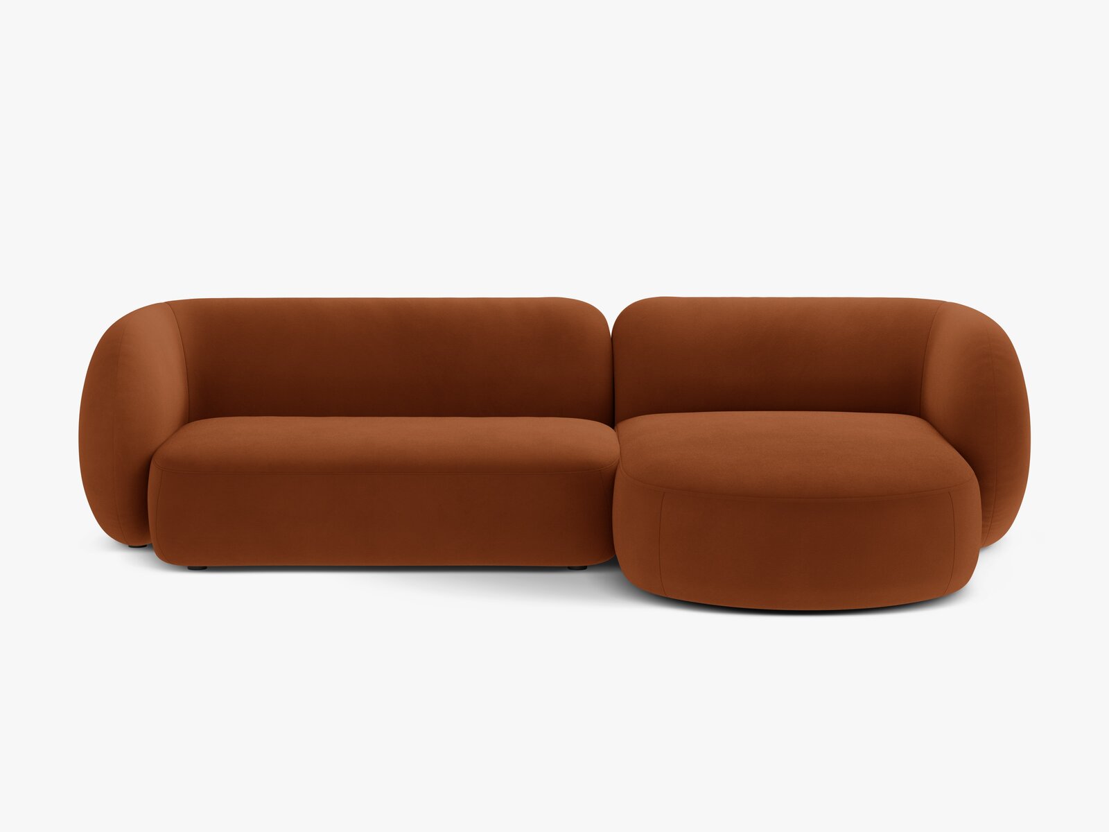 Micadoni Ecksofa Kate 3-Sitzer Rechts Samt Terrakotta