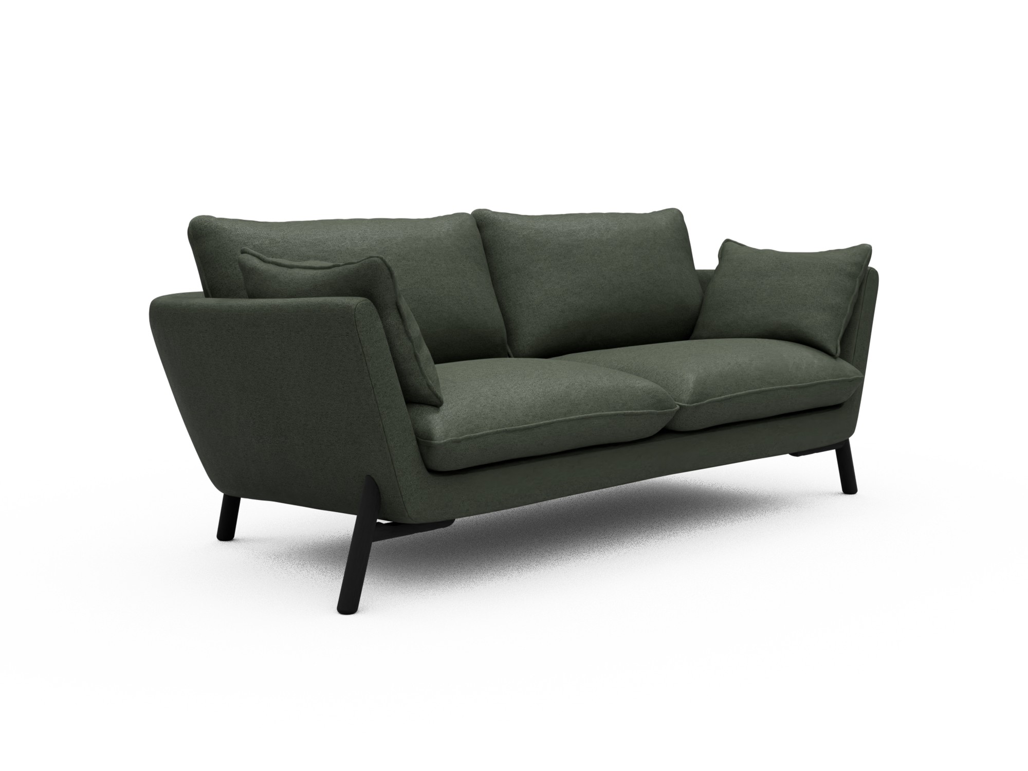 Skandi Home Sofa Emil 2-Sitzer Beinfarbe Eiche Schwarz Denari-Forest-Green moebelfaktor